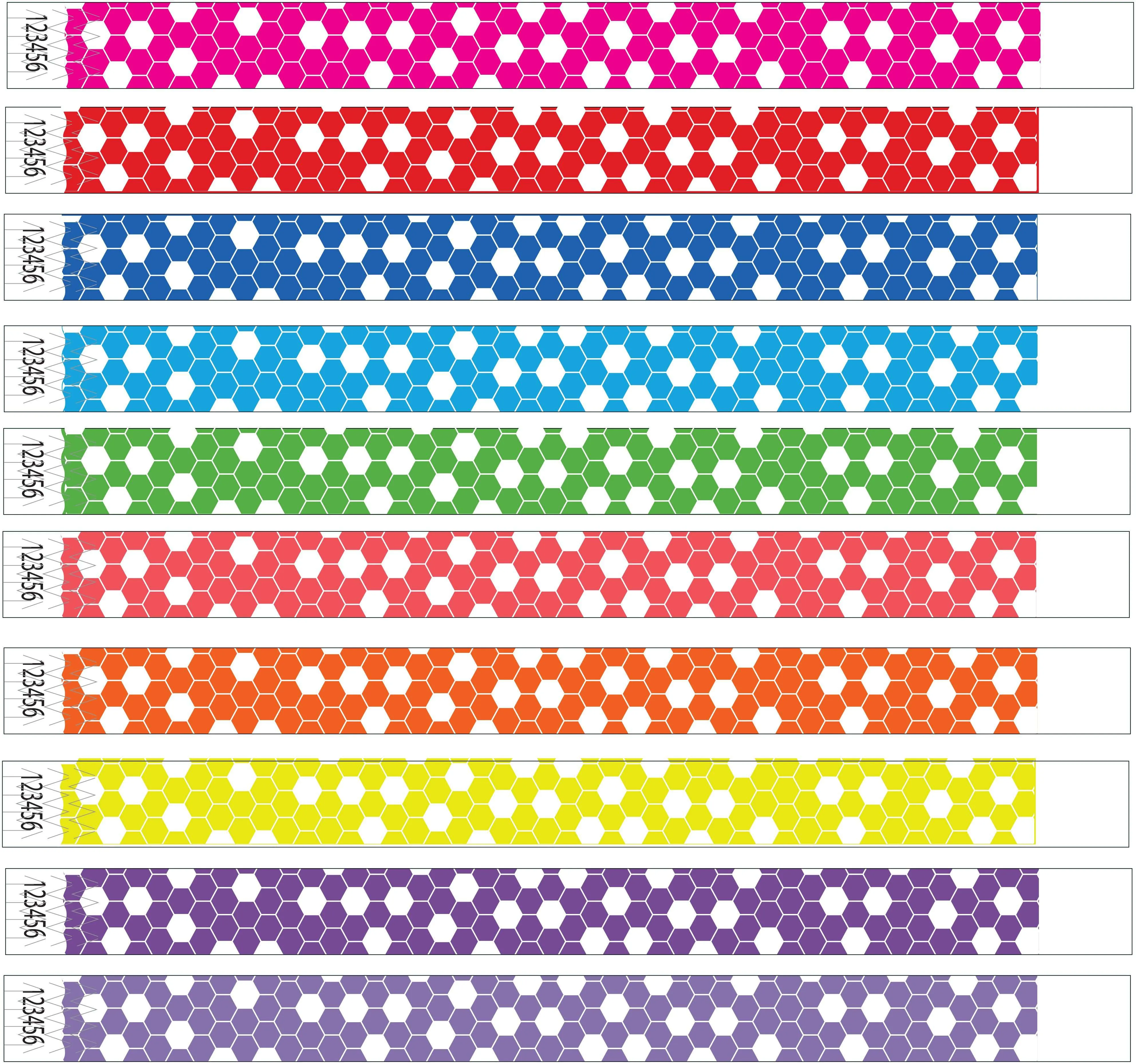 3/4" Honeycomb Wristband Tyvek Design