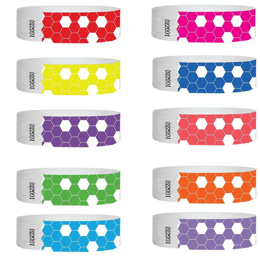 3/4" Honeycomb Wristband Tyvek Design