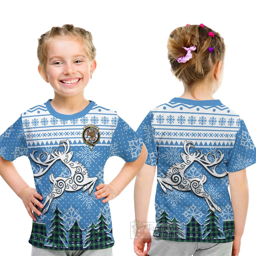 Abercrombie Clan Christmas Kid T-Shirt Celtic Reindeer Style