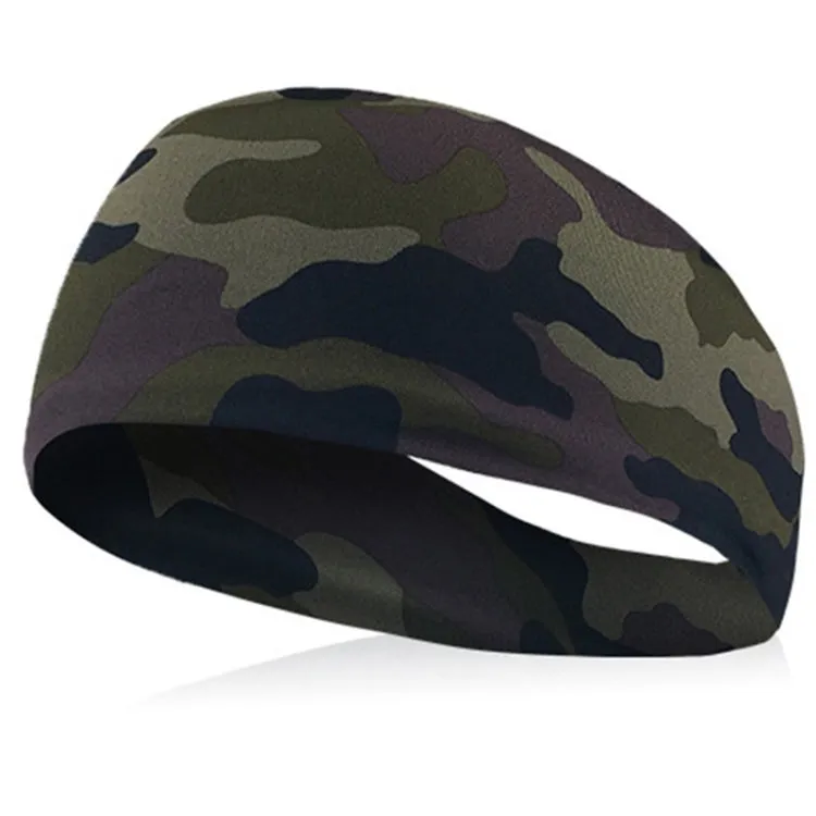 Absorbent Cycling Yoga Sport Sweat Headband Men Sweatband For Men and Women Yoga Hair Bands Head Sweat Bands Sports Safety(Camo)