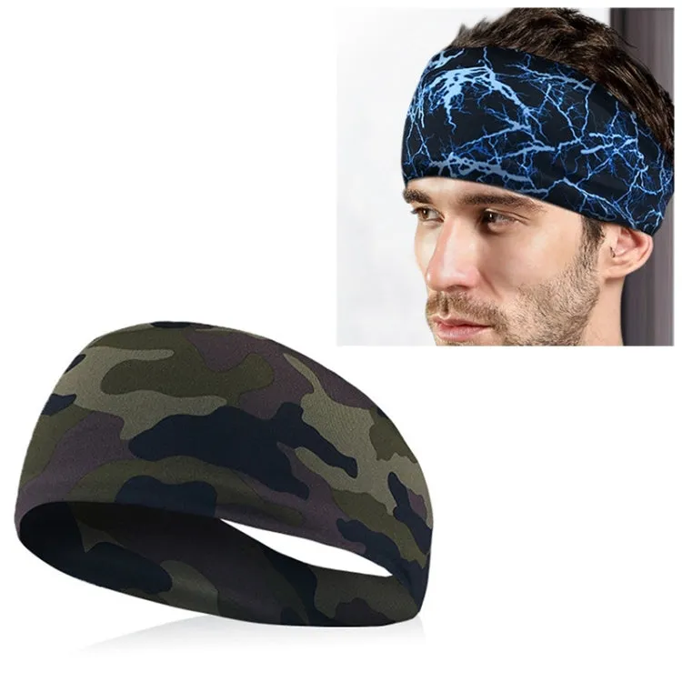 Absorbent Cycling Yoga Sport Sweat Headband Men Sweatband For Men and Women Yoga Hair Bands Head Sweat Bands Sports Safety(Camo)