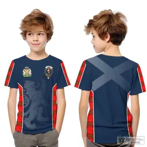 Adair Tartan Kid T-Shirt with Family Crest and Lion Rampant Vibes Sport Style