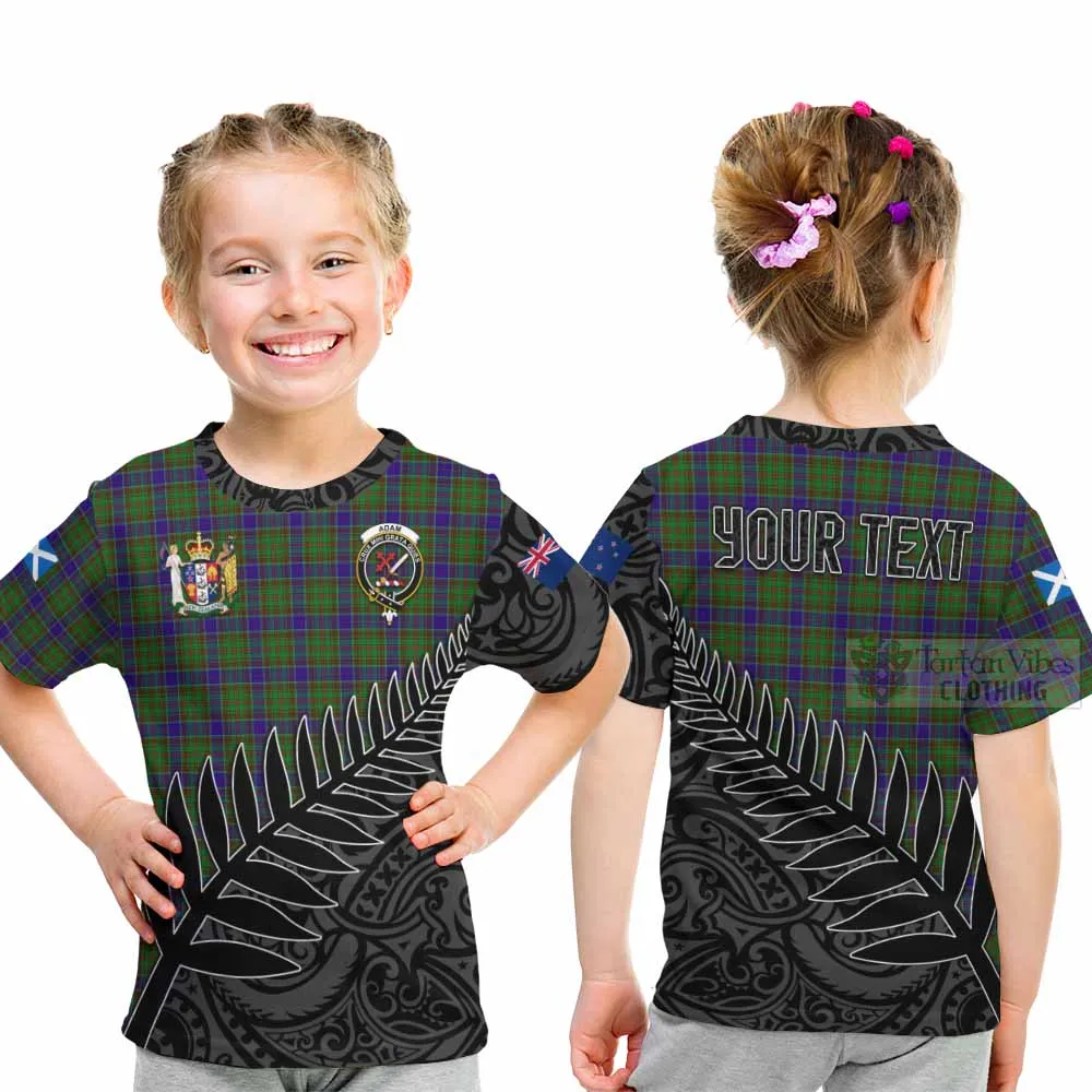 Adam Crest Tartan Kid T-Shirt with New Zealand Silver Fern Half Style