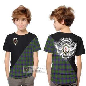 Adam Tartan Kid T-Shirt with Family Crest and Military Logo Style