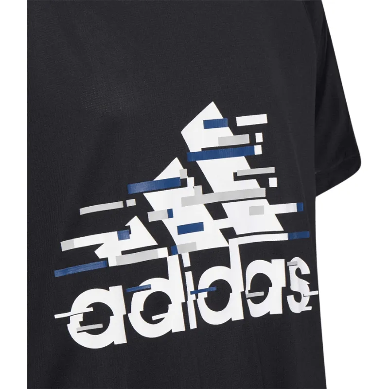 Adidas Kids Black/Blue T-Shirt