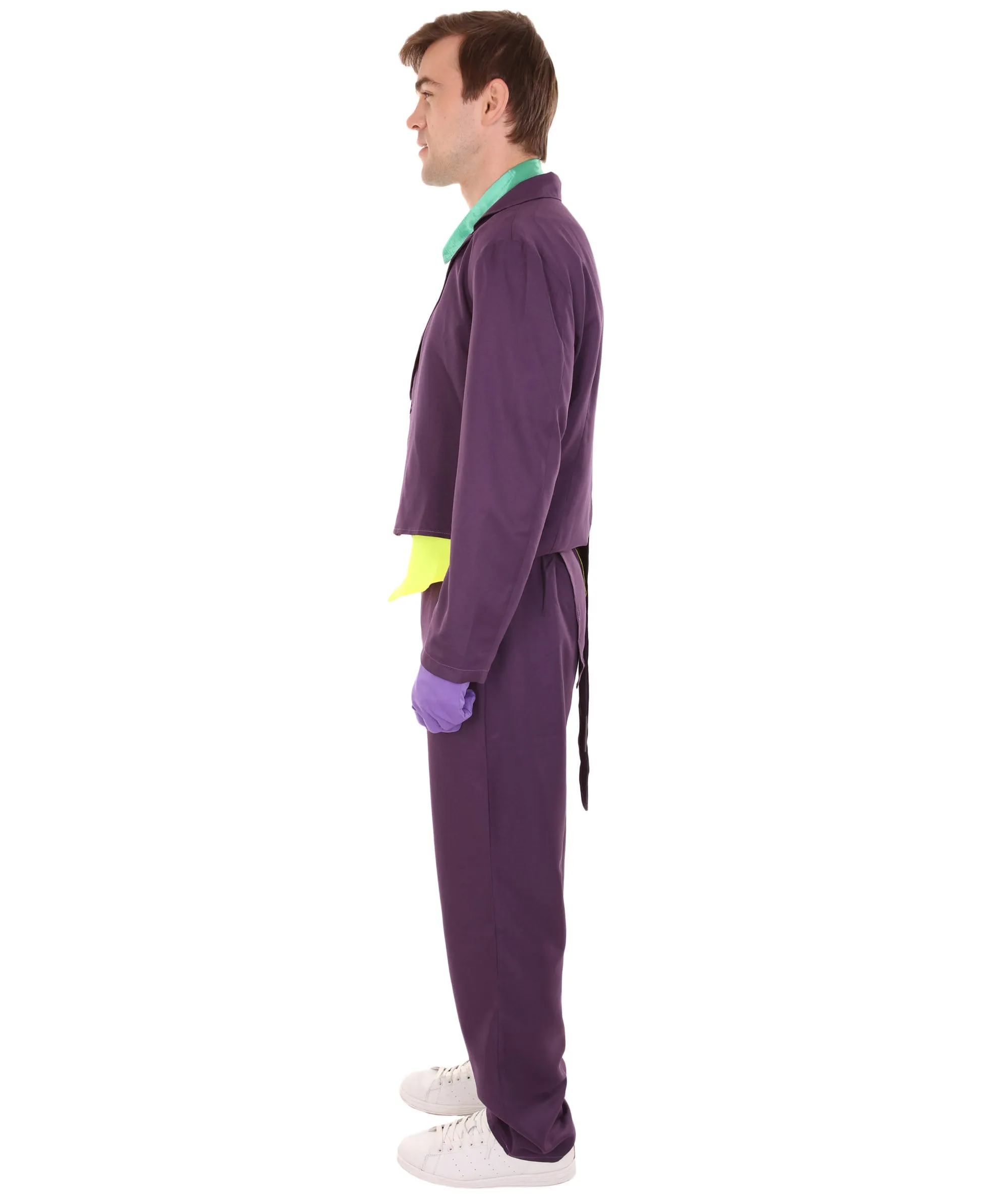 Adult Men's Deluxe Clown Purple Suit Costume | Multi color Halloween Costume