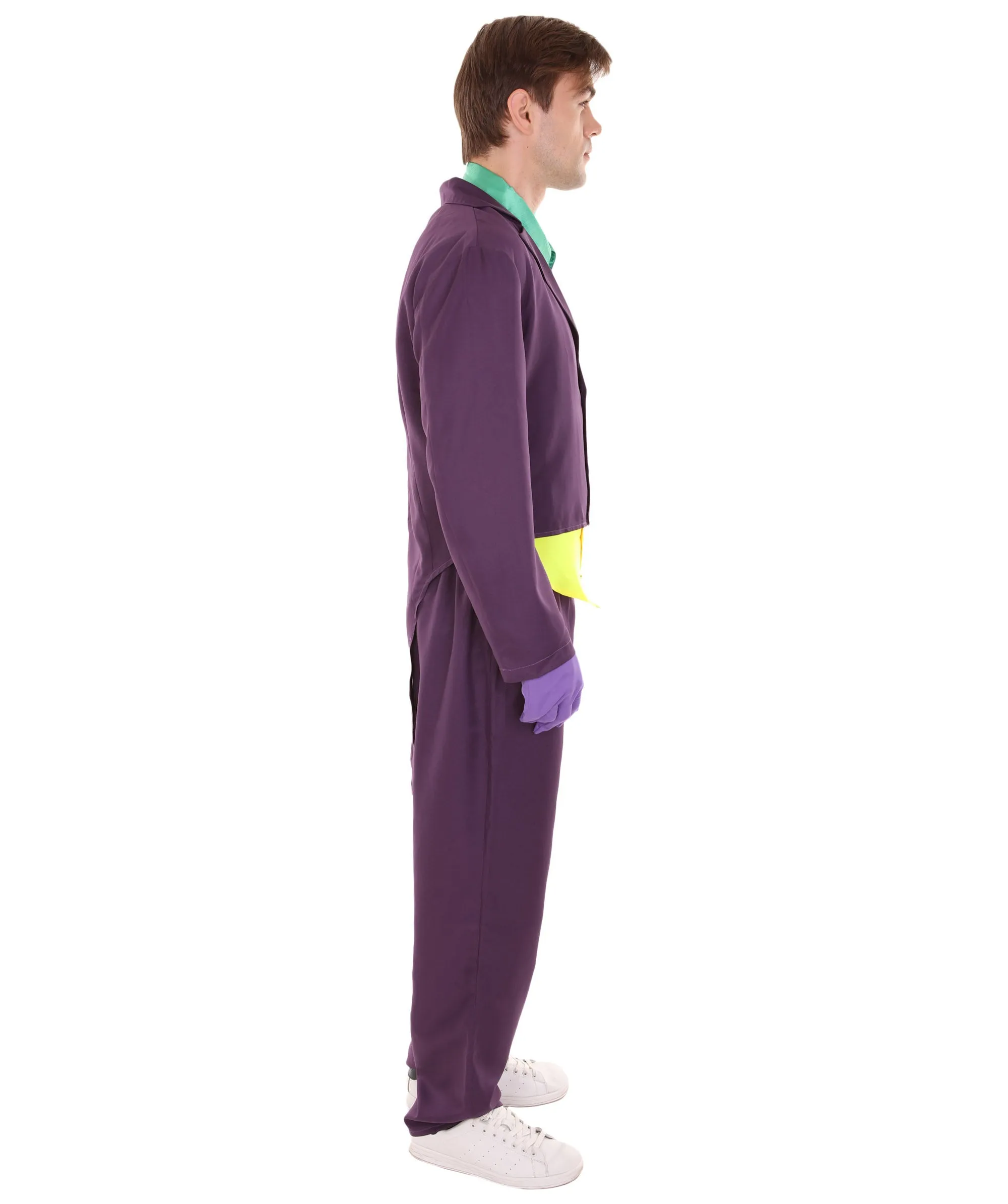 Adult Men's Deluxe Clown Purple Suit Costume | Multi color Halloween Costume