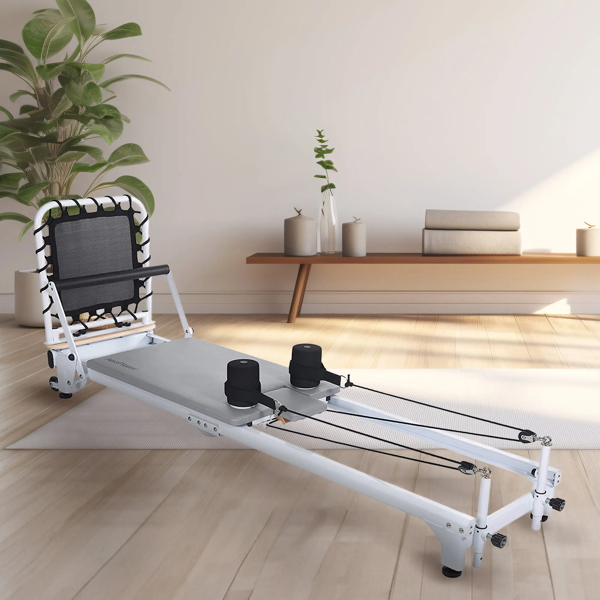 AeroPilates Precision Series Reformer Machine for Home Workouts, White (Used)