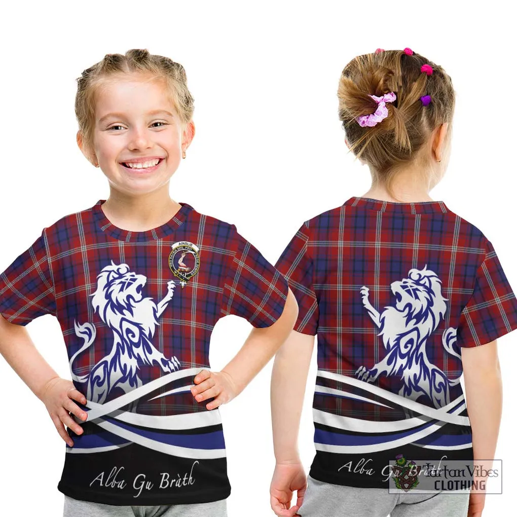 Ainslie Tartan Kid T-Shirt with Alba Gu Brath Regal Lion Emblem