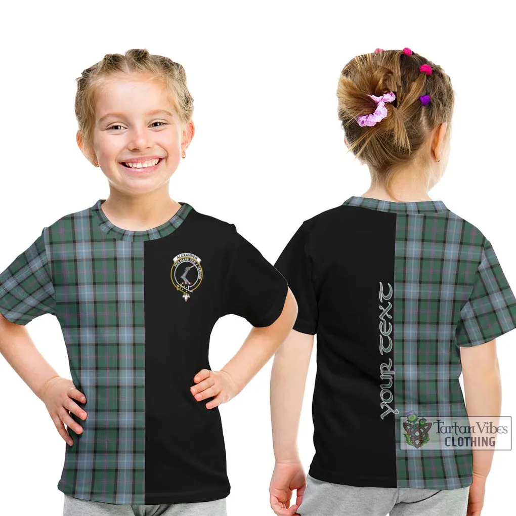 Alexander of Menstry Hunting Tartan Kid T-Shirt with Family Crest and Half Of Me Style