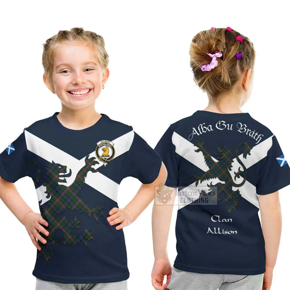 Allison Tartan Lion Rampant Kid T-Shirt Proudly Display Your Heritage with Alba Gu Brath and Clan Name