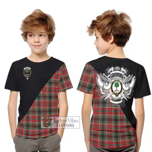 Anderson of Arbrake Tartan Kid T-Shirt with Family Crest and Military Logo Style