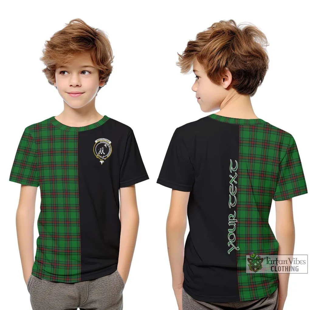 Anstruther Tartan Kid T-Shirt with Family Crest and Half Of Me Style