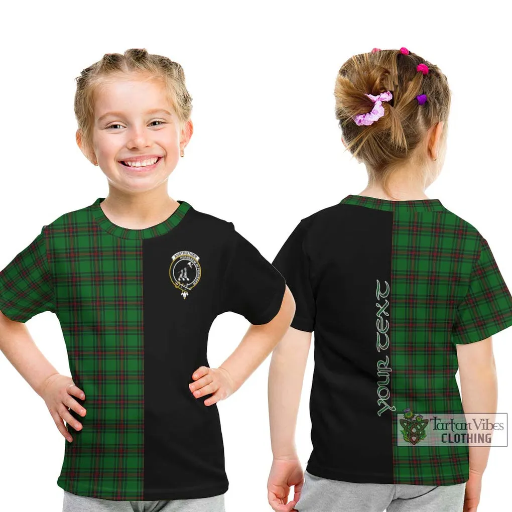 Anstruther Tartan Kid T-Shirt with Family Crest and Half Of Me Style