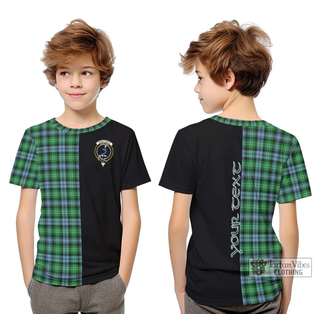 Arbuthnot Ancient Tartan Kid T-Shirt with Family Crest and Half Of Me Style