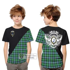 Arbuthnot Ancient Tartan Kid T-Shirt with Family Crest and Military Logo Style