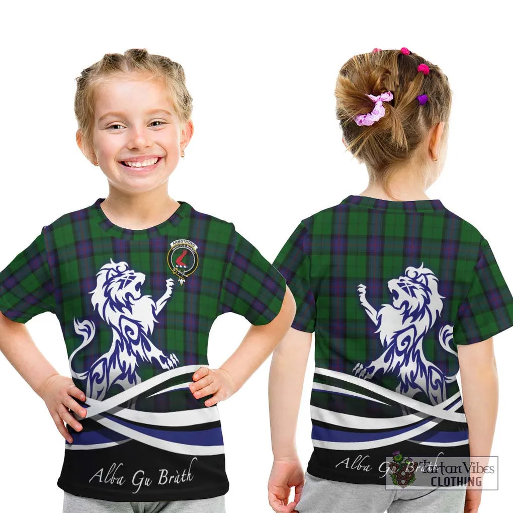 Armstrong Tartan Kid T-Shirt with Alba Gu Brath Regal Lion Emblem