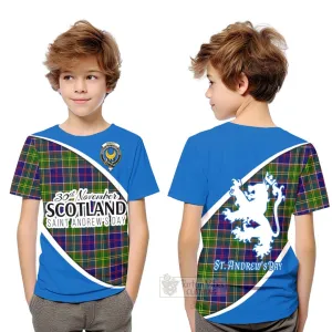 Arnott Family Crest Tartan Kid T-Shirt Celebrate Saint Andrew's Day in Style