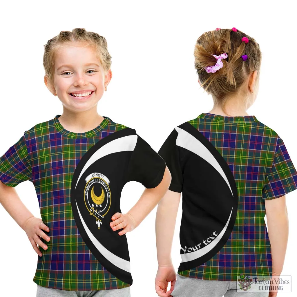 Arnott Tartan Kid T-Shirt with Family Crest Circle Style