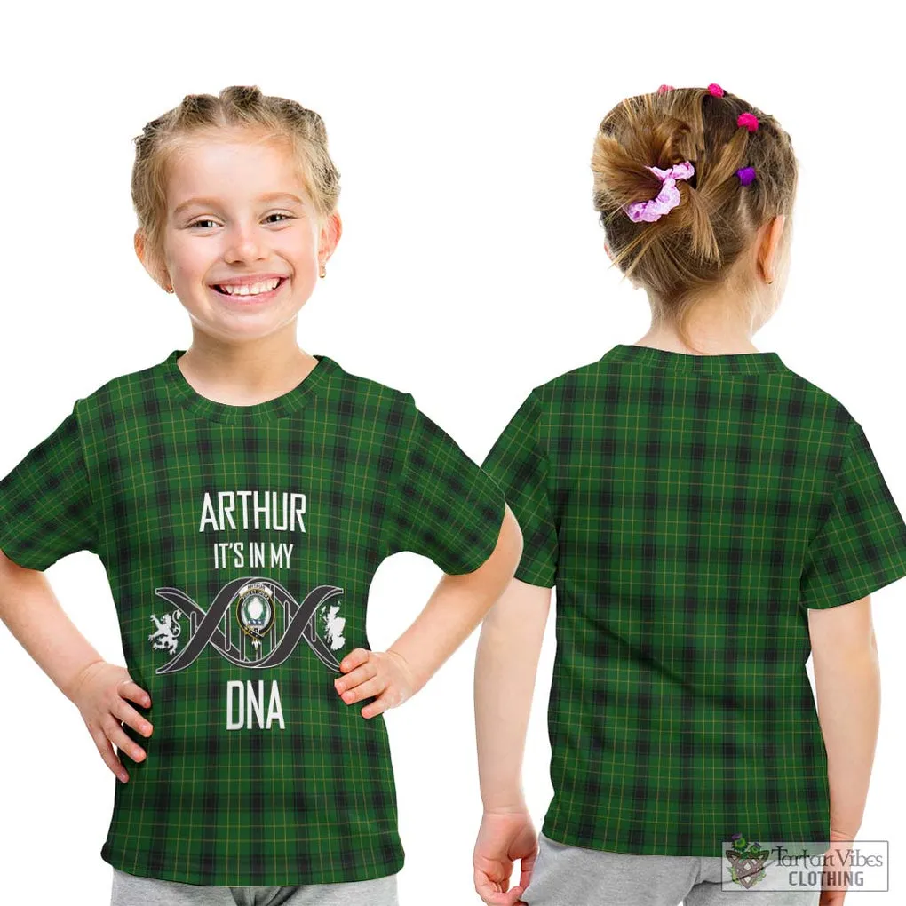 Arthur Highland Tartan Kid T-Shirt with Family Crest DNA In Me Style