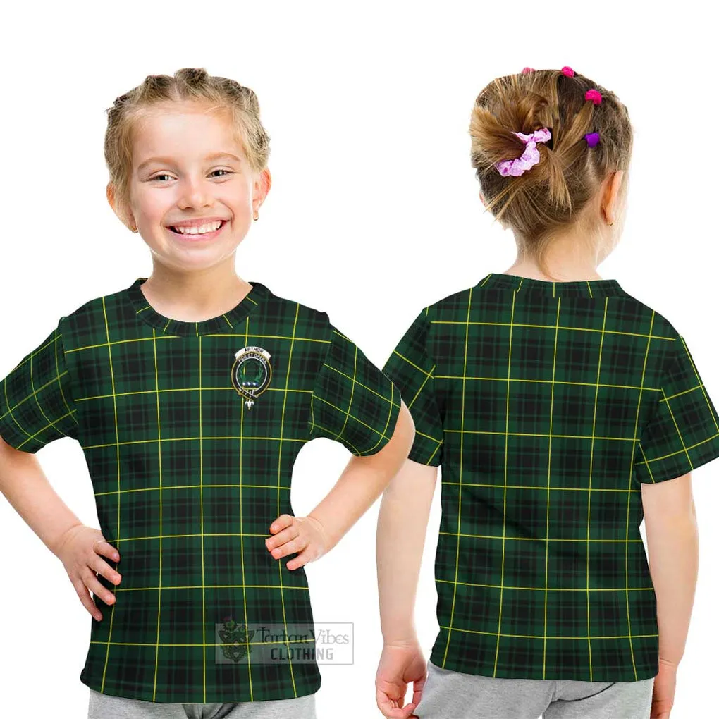 Arthur Modern Tartan Kid T-Shirt with Family Crest