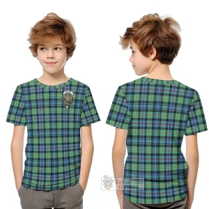 Baillie Ancient Tartan Kid T-Shirt with Family Crest