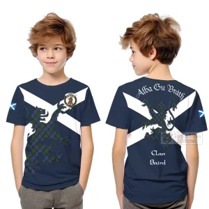 Baird Tartan Lion Rampant Kid T-Shirt Proudly Display Your Heritage with Alba Gu Brath and Clan Name