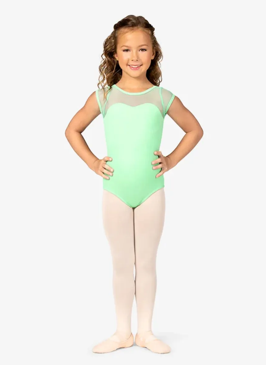 Baltogs | Mesh Cap Sleeve Leotard | Neon Mint