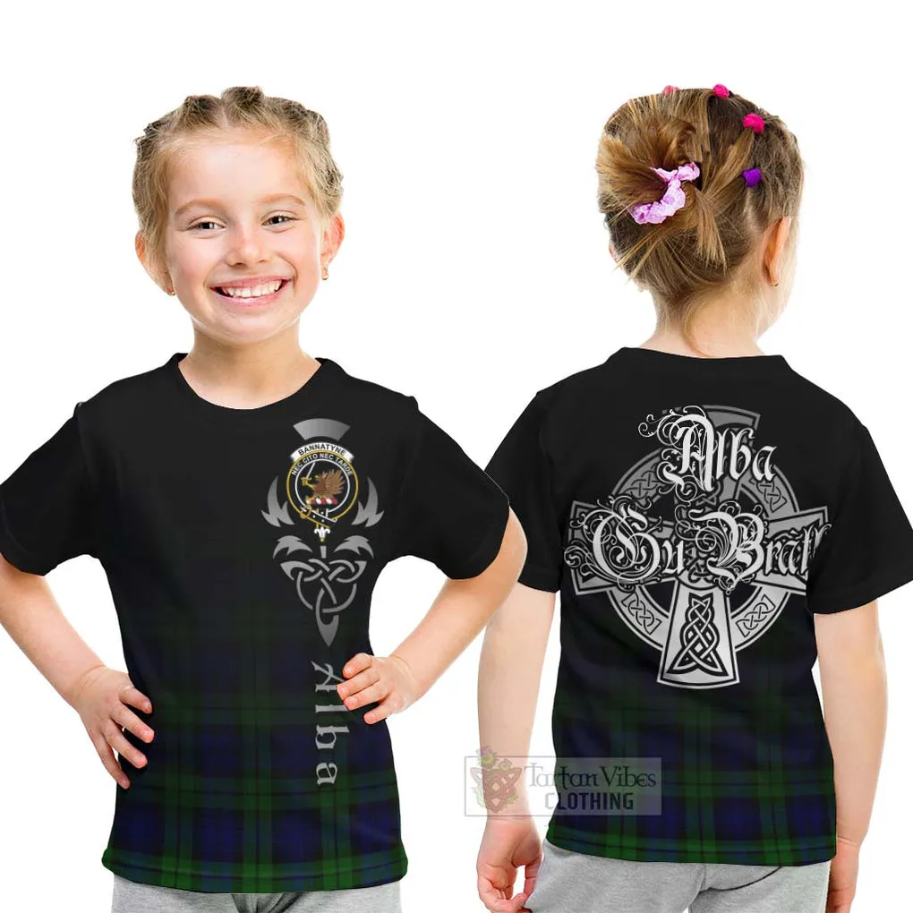 Bannatyne Tartan Kid T-Shirt Featuring Alba Gu Brath Family Crest Celtic Inspired