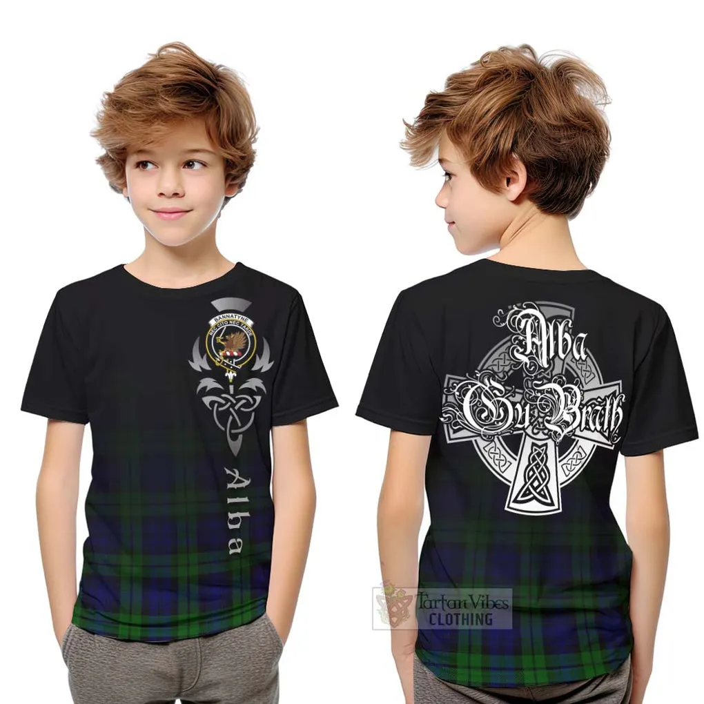 Bannatyne Tartan Kid T-Shirt Featuring Alba Gu Brath Family Crest Celtic Inspired