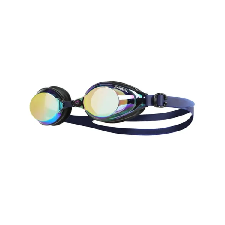 Barrel Training Mirror Swim Goggles-GOLD/NAVY