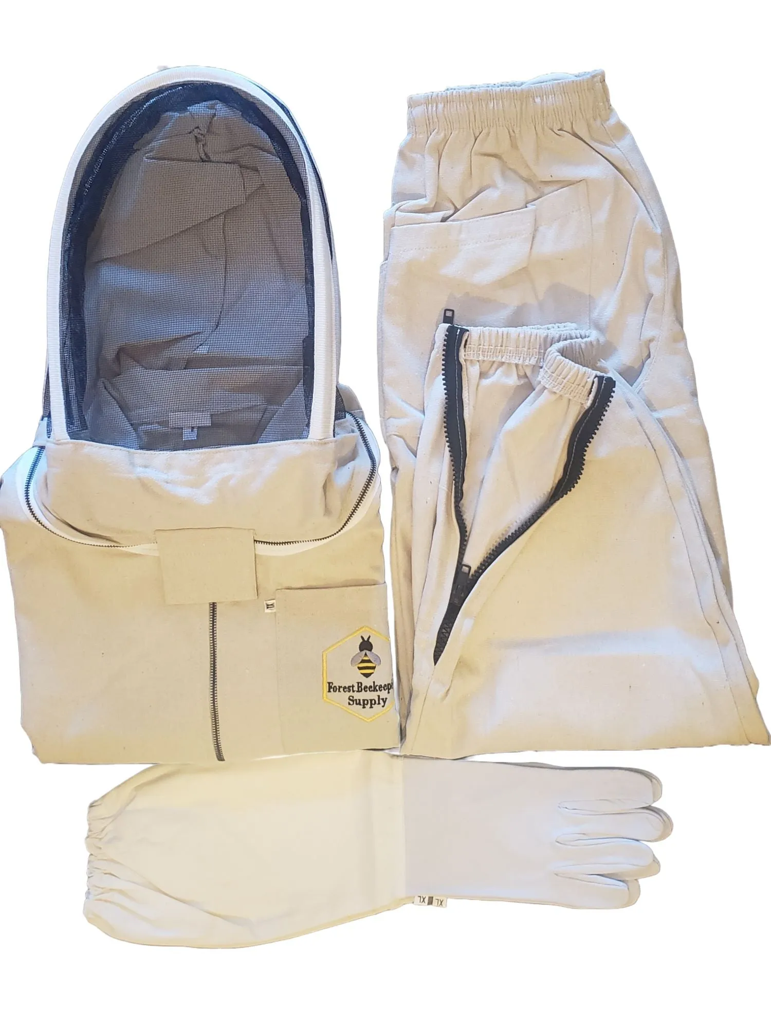 Bee Hive Starter kit Beekeeper Full Body Protection with Cotton Canvas Jacket Pant and Glove