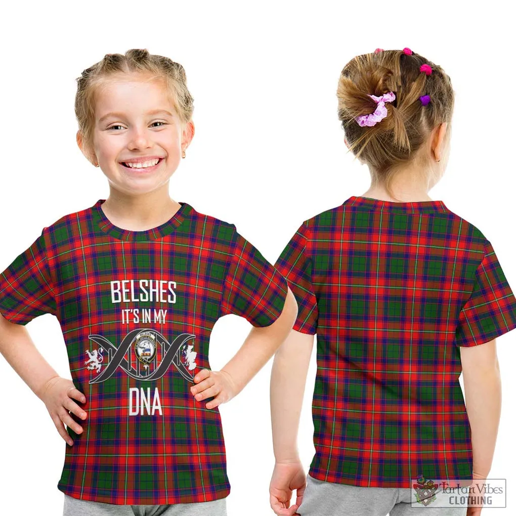 Belshes Tartan Kid T-Shirt with Family Crest DNA In Me Style