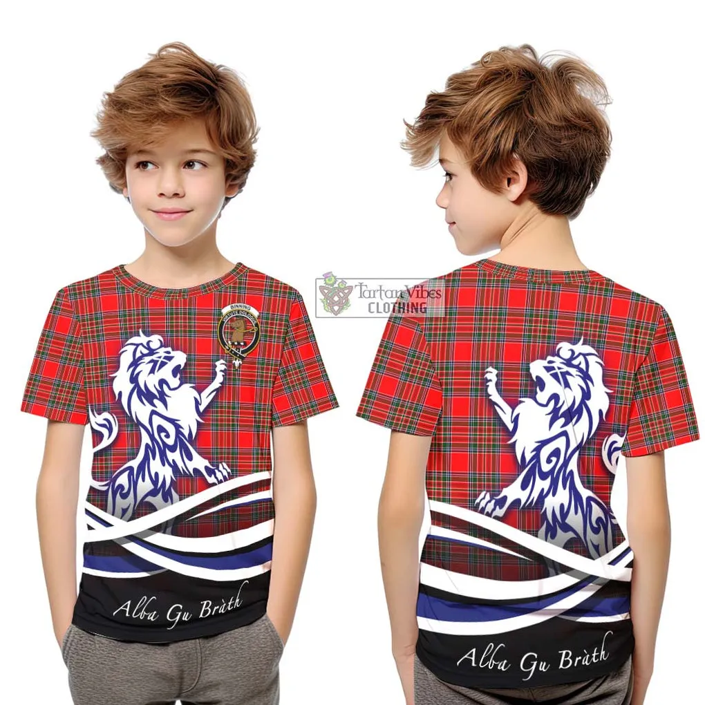 Binning Tartan Kid T-Shirt with Alba Gu Brath Regal Lion Emblem