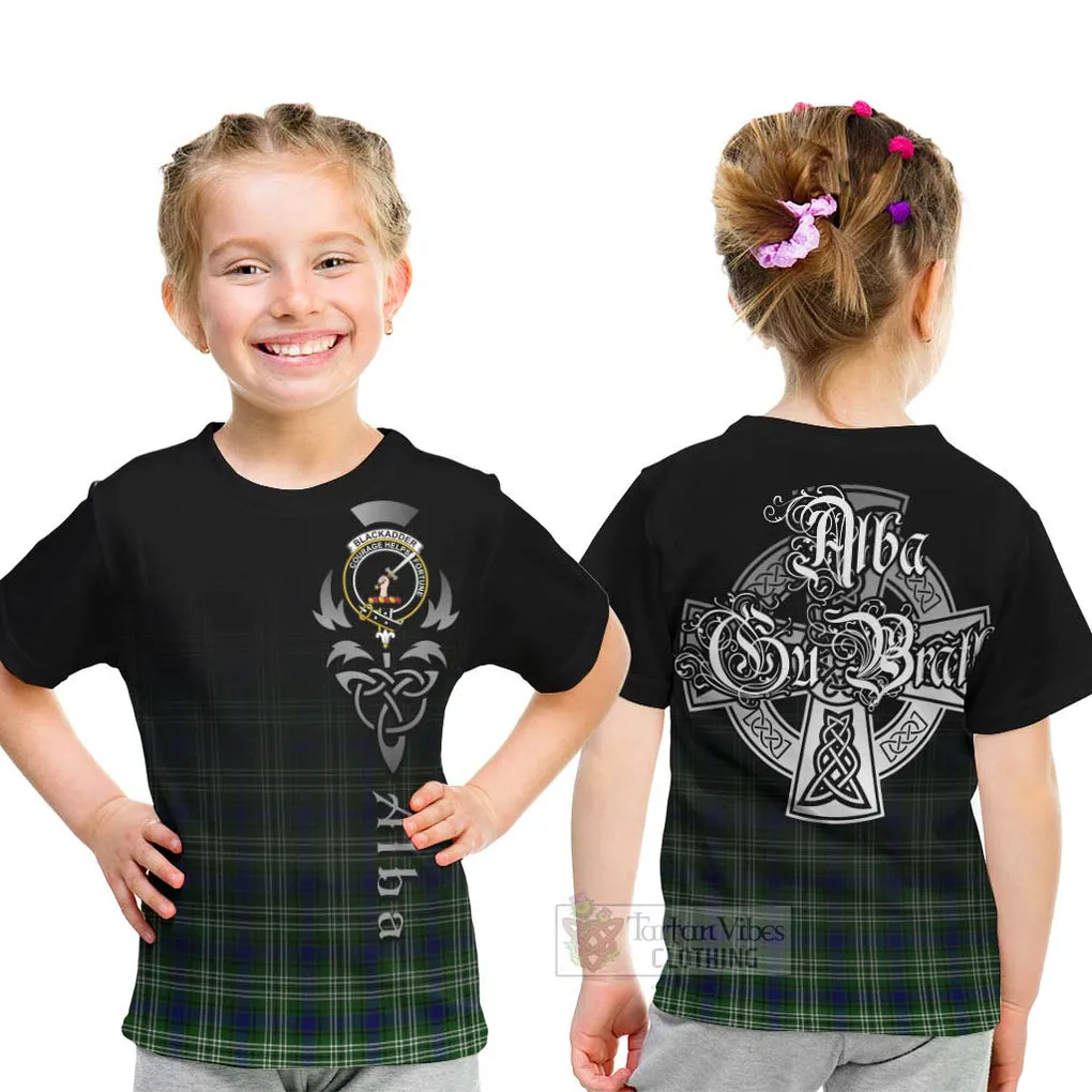 Blackadder Tartan Kid T-Shirt Featuring Alba Gu Brath Family Crest Celtic Inspired