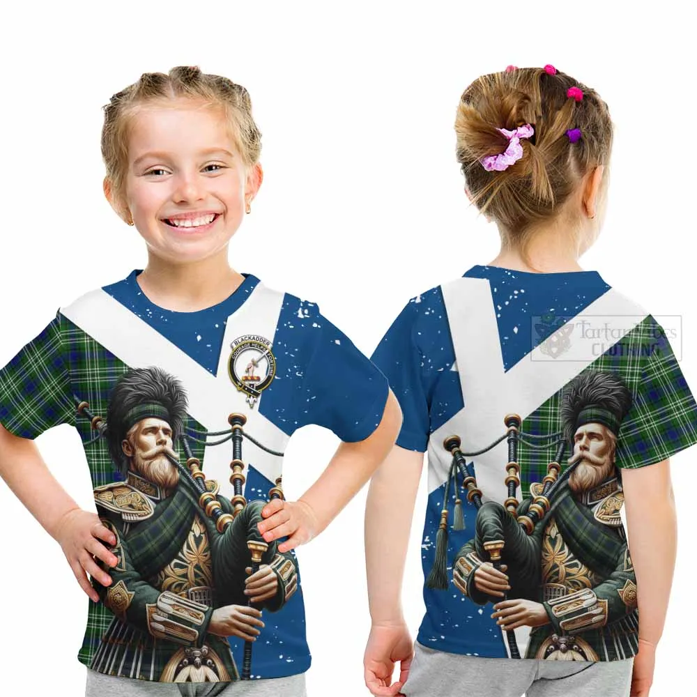 Blackadder Tartan Kid T-Shirt with Family Crest Scottish Bagpiper Vibes