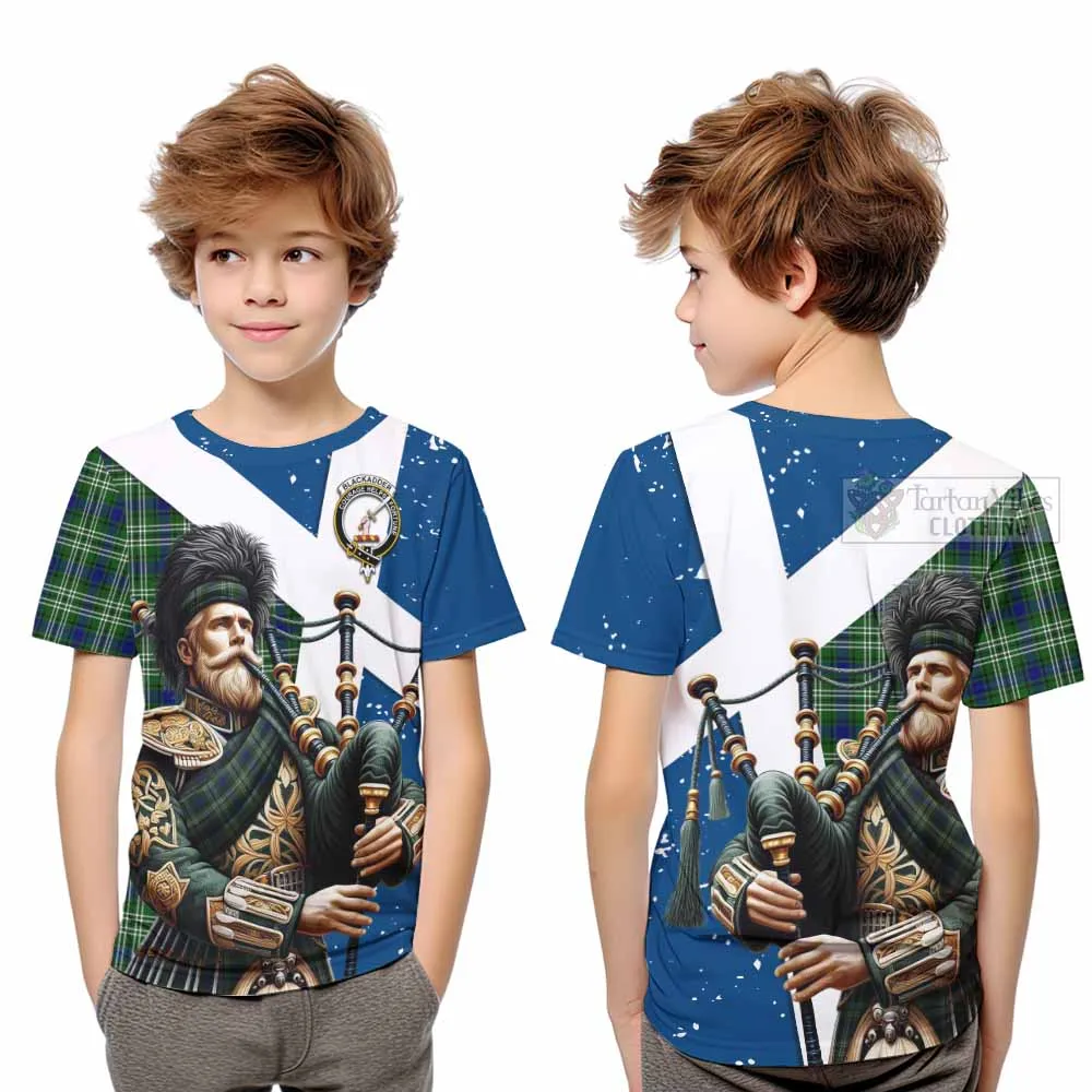 Blackadder Tartan Kid T-Shirt with Family Crest Scottish Bagpiper Vibes