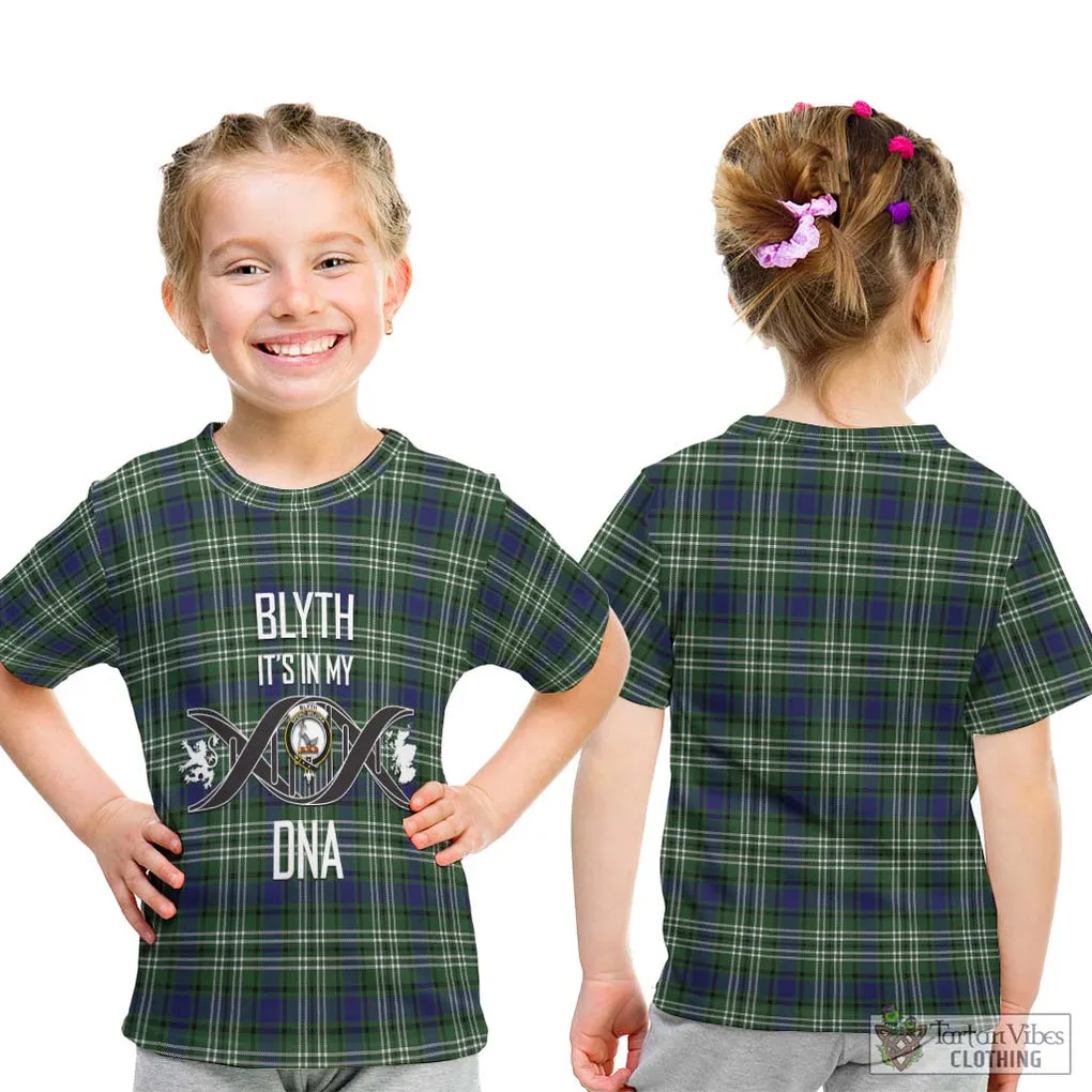 Blyth Tartan Kid T-Shirt with Family Crest DNA In Me Style