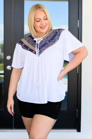 Bohemian Keyhole Neckline Top