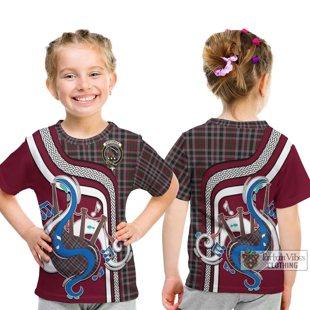 Borthwick Tartan Kid T-Shirt with Epic Bagpipe Style