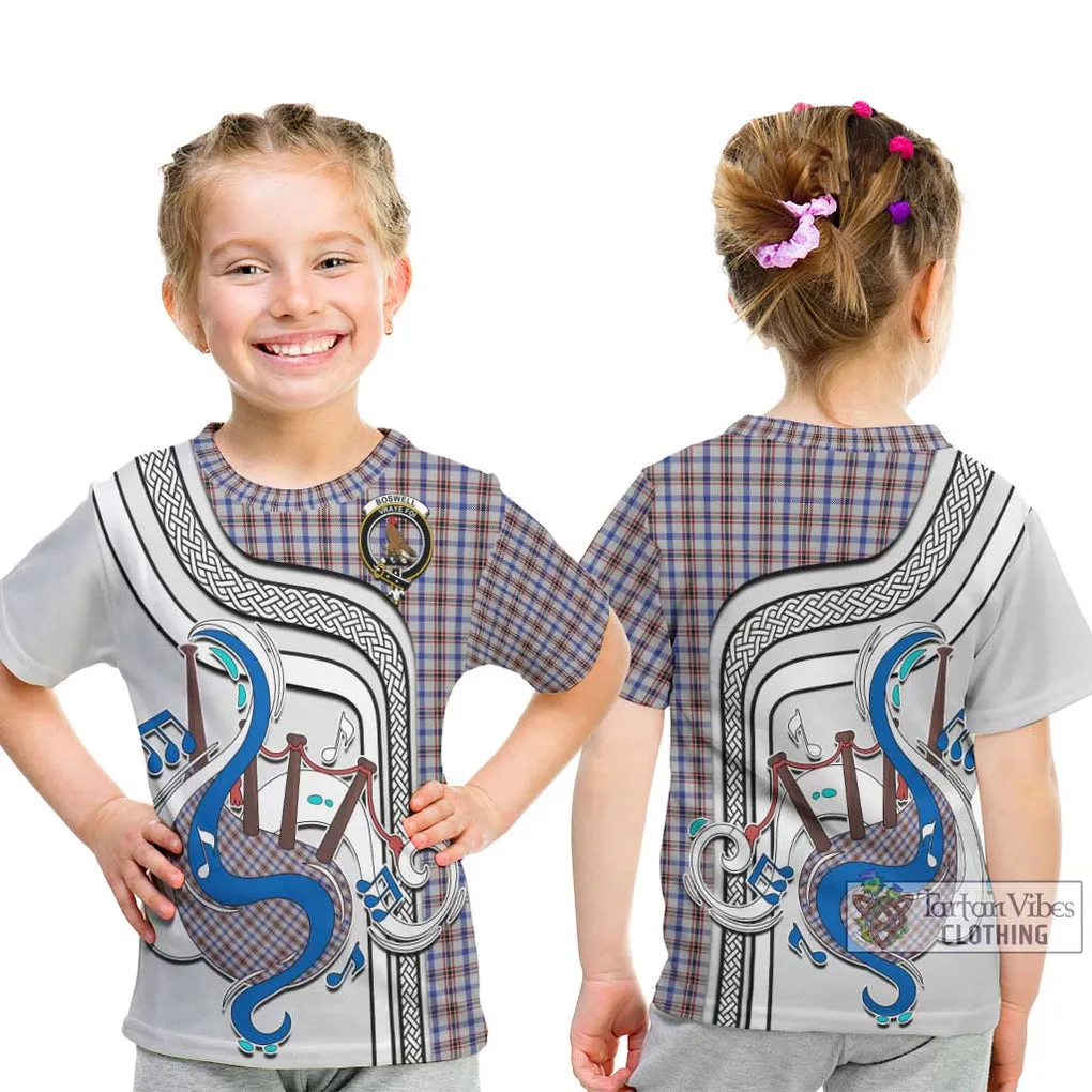 Boswell Tartan Kid T-Shirt with Epic Bagpipe Style