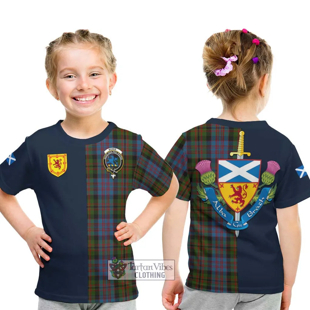 Bowie Tartan Kid T-Shirt Alba with Scottish Lion Royal Arm Half Style