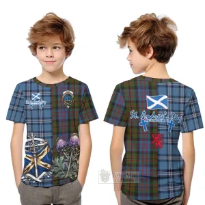 Bowie Tartan Kid T-Shirt Happy St. Andrew's Day Half Tartan Style