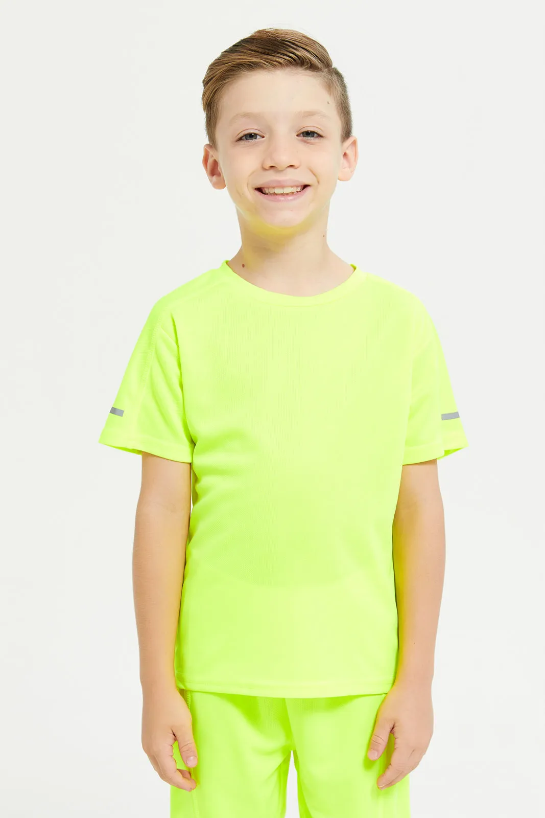 Boys Yellow Active T-Shirt & Shorts Set (2 Piece)