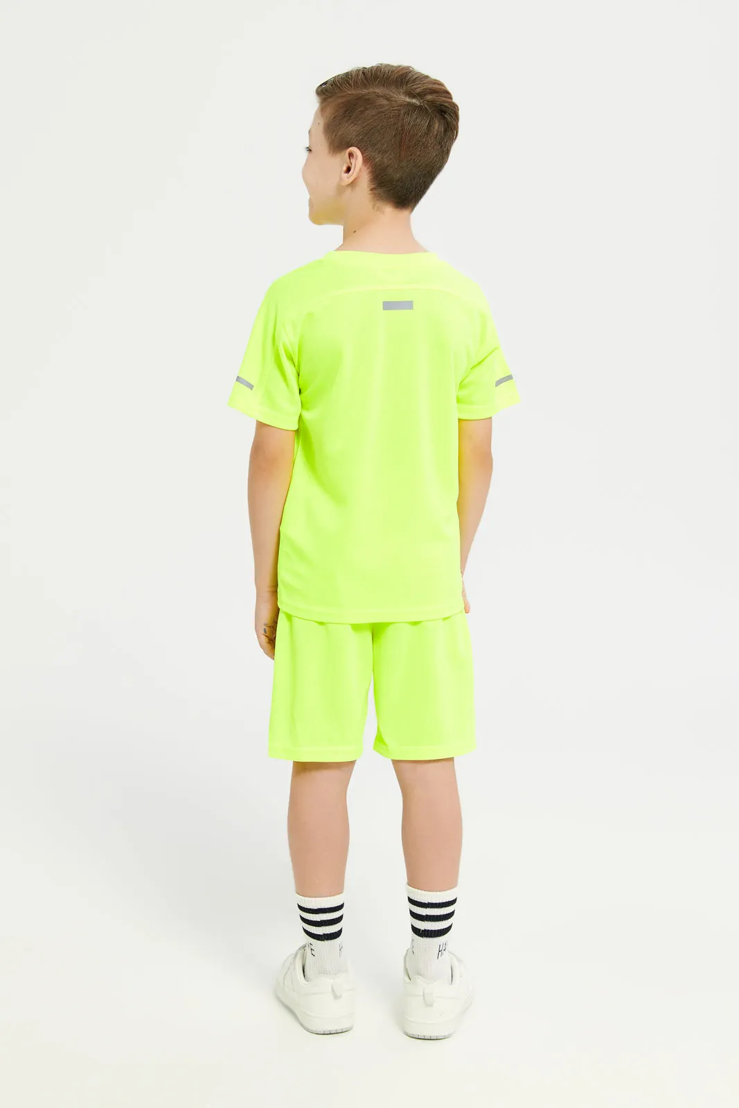 Boys Yellow Active T-Shirt & Shorts Set (2 Piece)