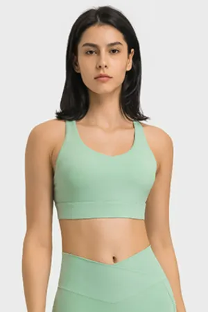 Breathable Crisscross Back Sports Bra