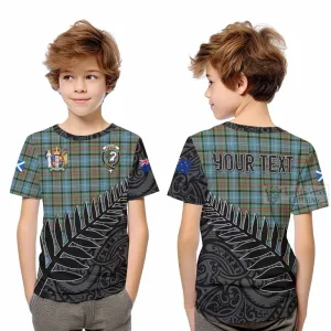 Brisbane Crest Tartan Kid T-Shirt with New Zealand Silver Fern Half Style