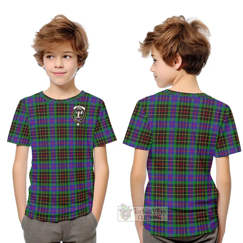 Brodie Hunting Modern Tartan Kid T-Shirt with Family Crest