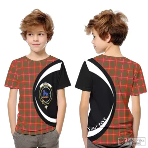 Bruce Modern Tartan Kid T-Shirt with Family Crest Circle Style