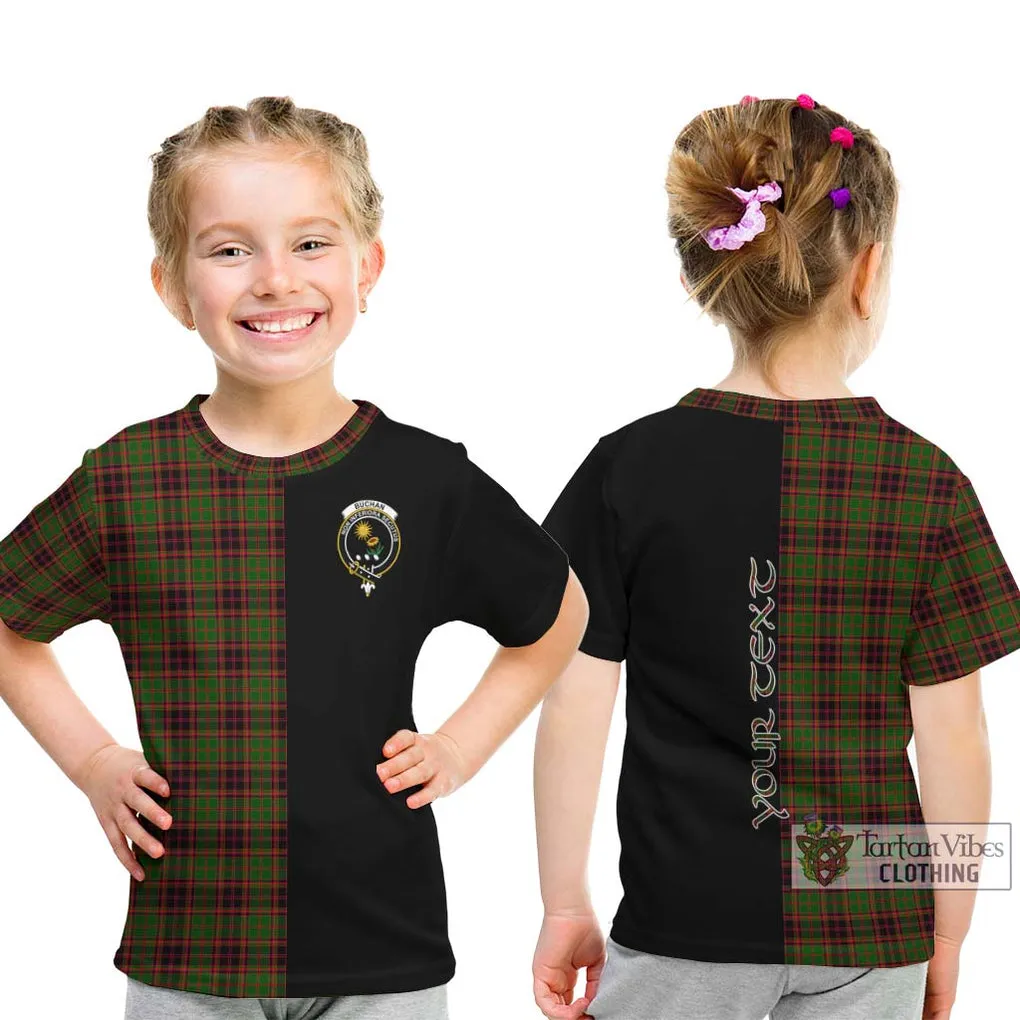 Buchan Tartan Kid T-Shirt with Family Crest and Half Of Me Style